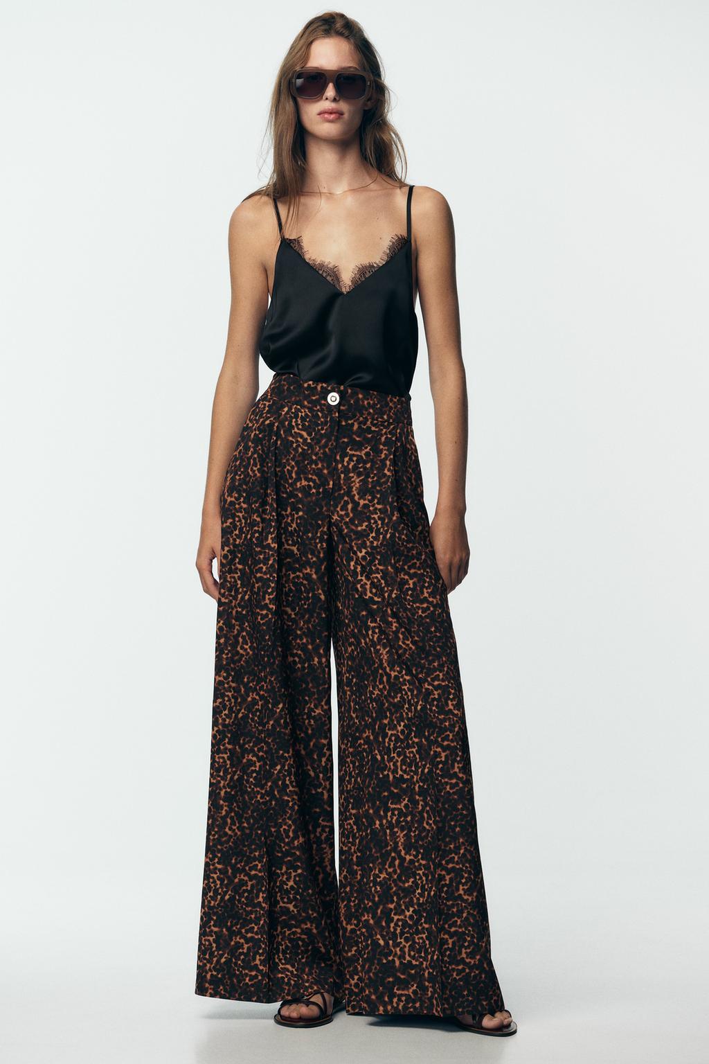 PANTALON PALAZZO IMPRIMÉ ANIMALIER