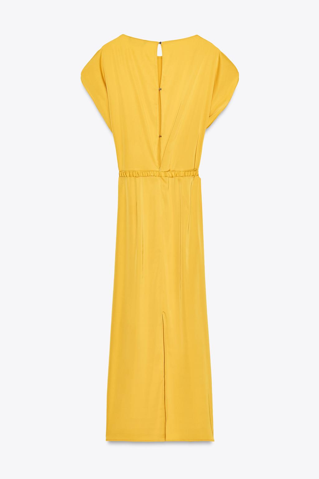 ROBE MIDI SATINÉE CEINTURE