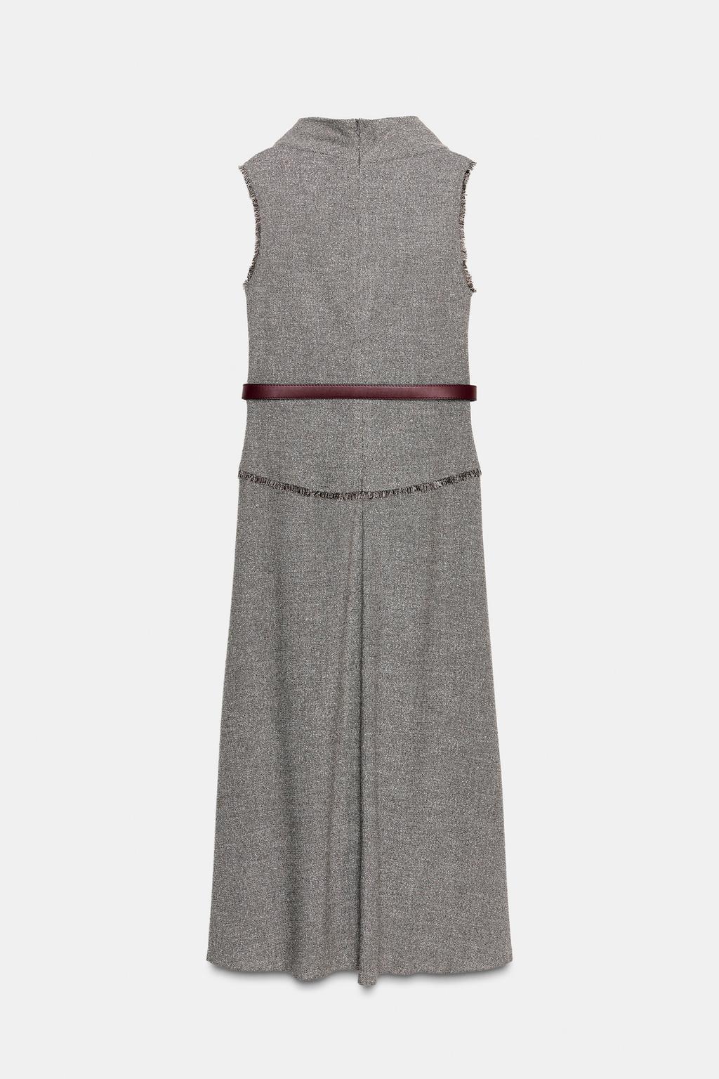 ROBE MI-LONGUE STRUCTURÉE CEINTURE