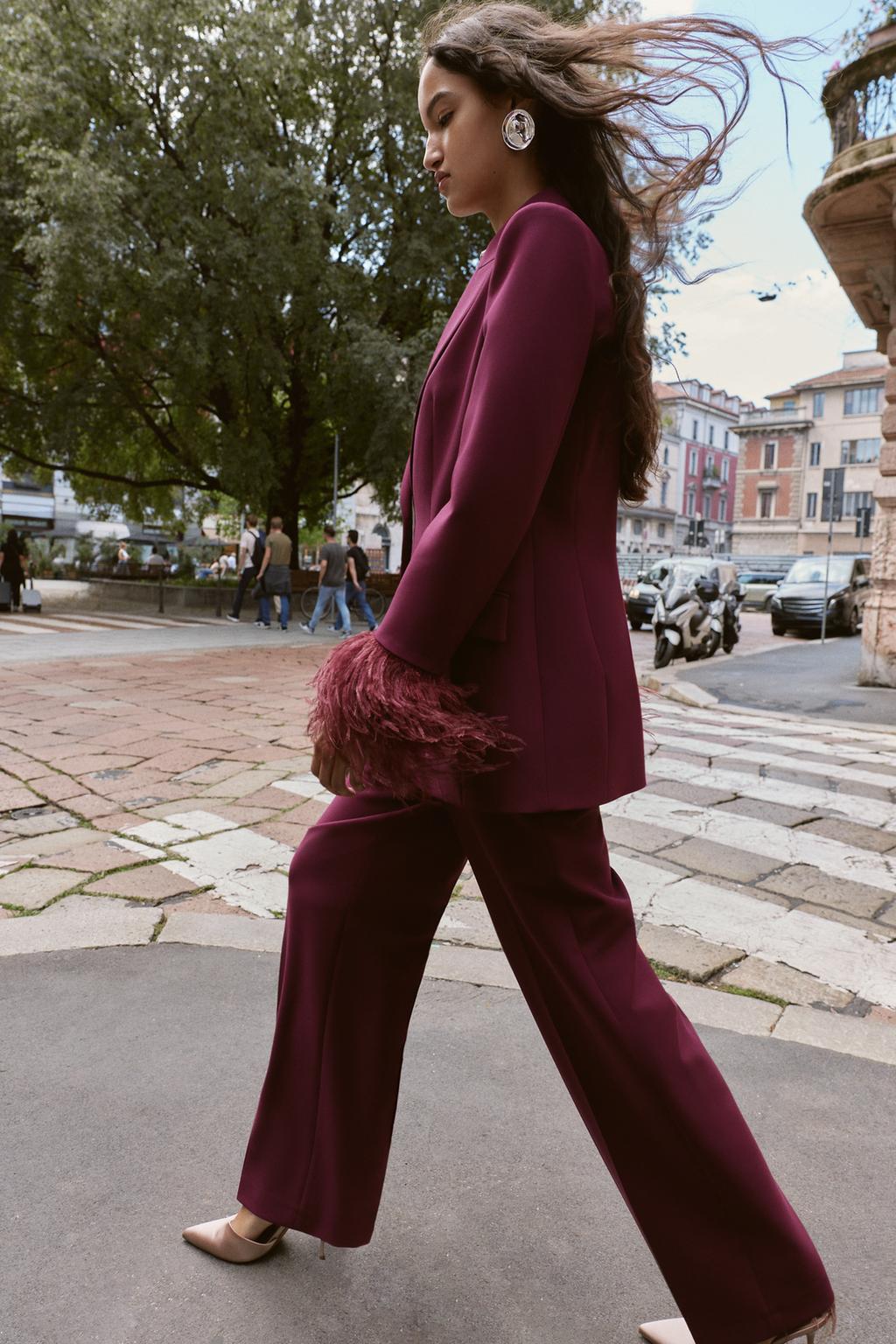 BLAZER PLUMES POIGNET | PANTALON DROIT