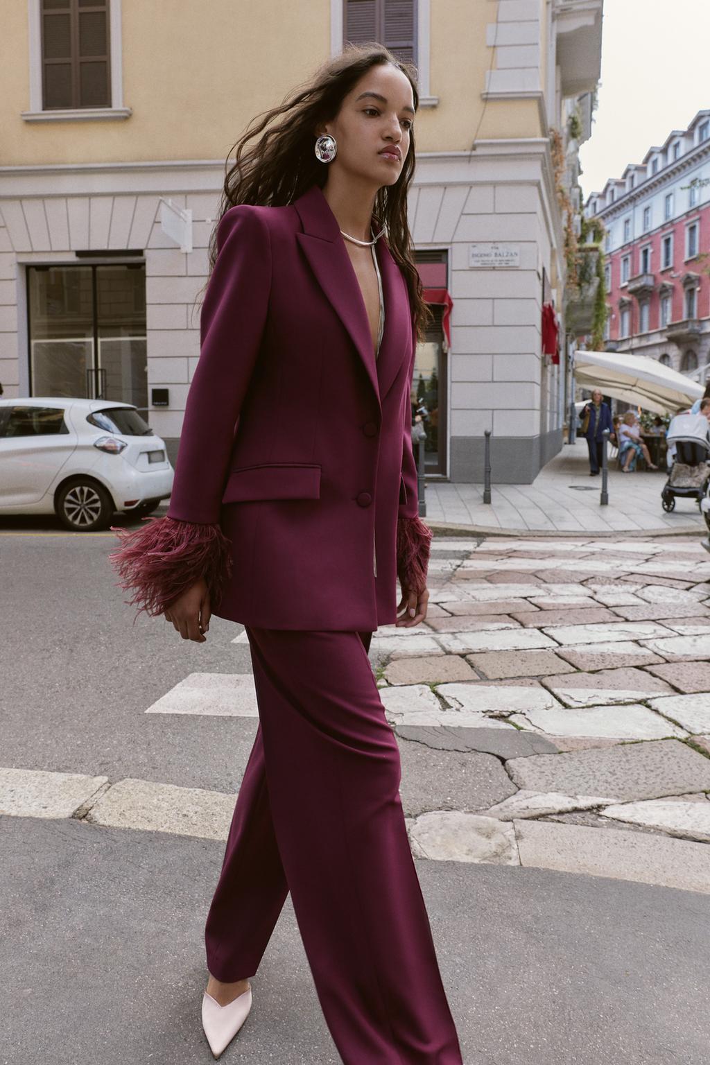 BLAZER PLUMES POIGNET | PANTALON DROIT