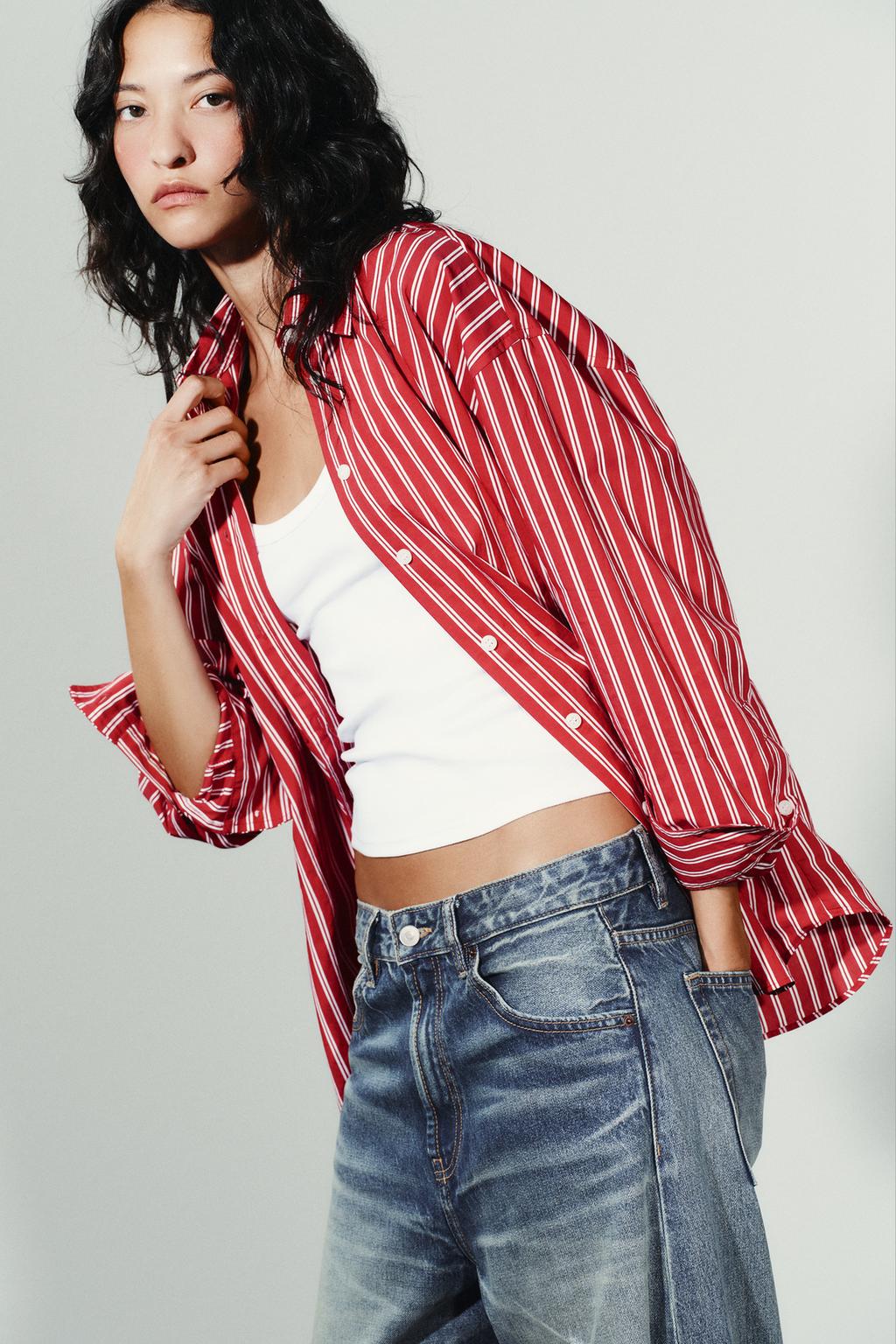 CHEMISE OVERSIZE EN POPELINE RAYÉE