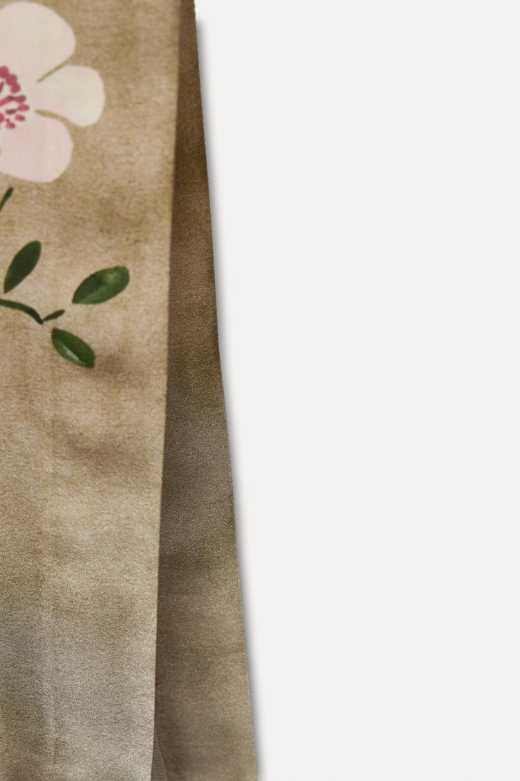 ROBE EN SATIN AVEC IMPRIMÉ À FLEURS