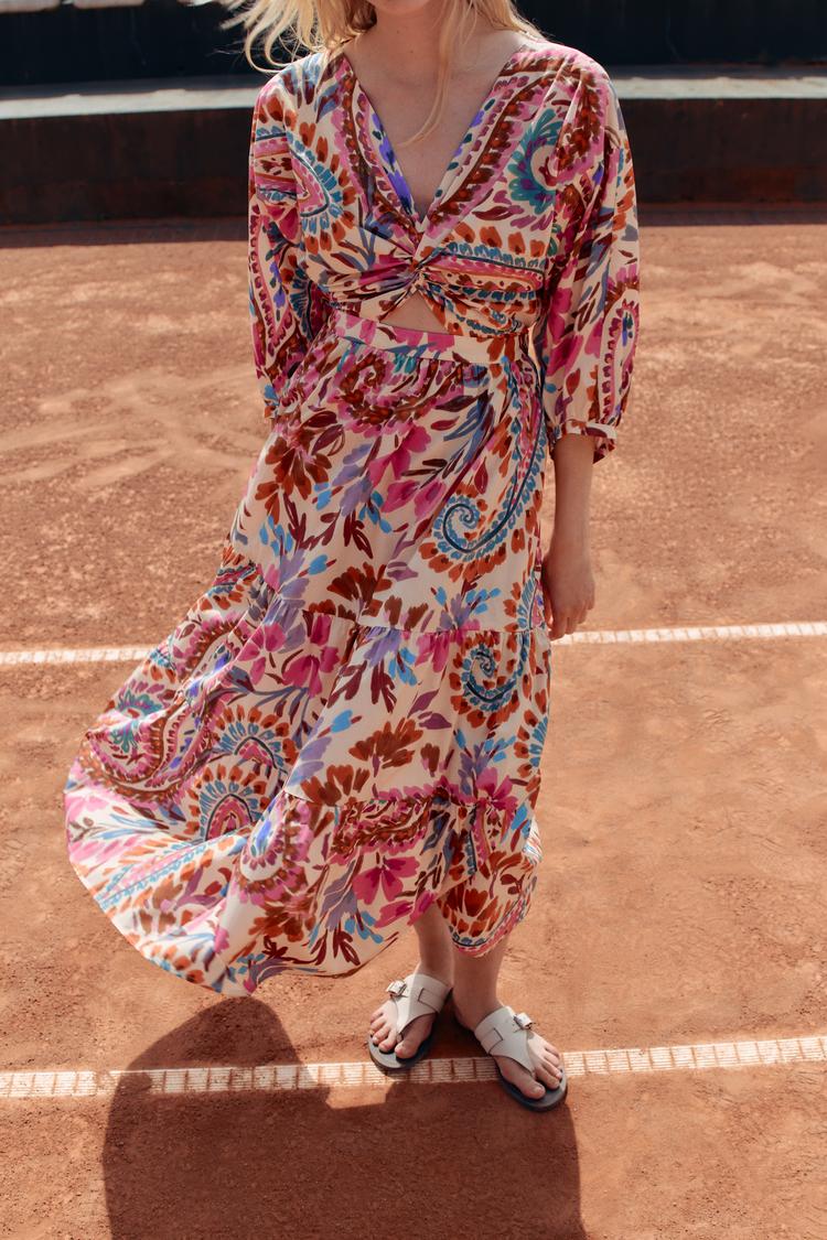 ROBE AVEC NŒUD ET IMPRIMÉ