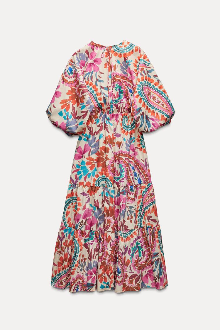 ROBE AVEC NŒUD ET IMPRIMÉ