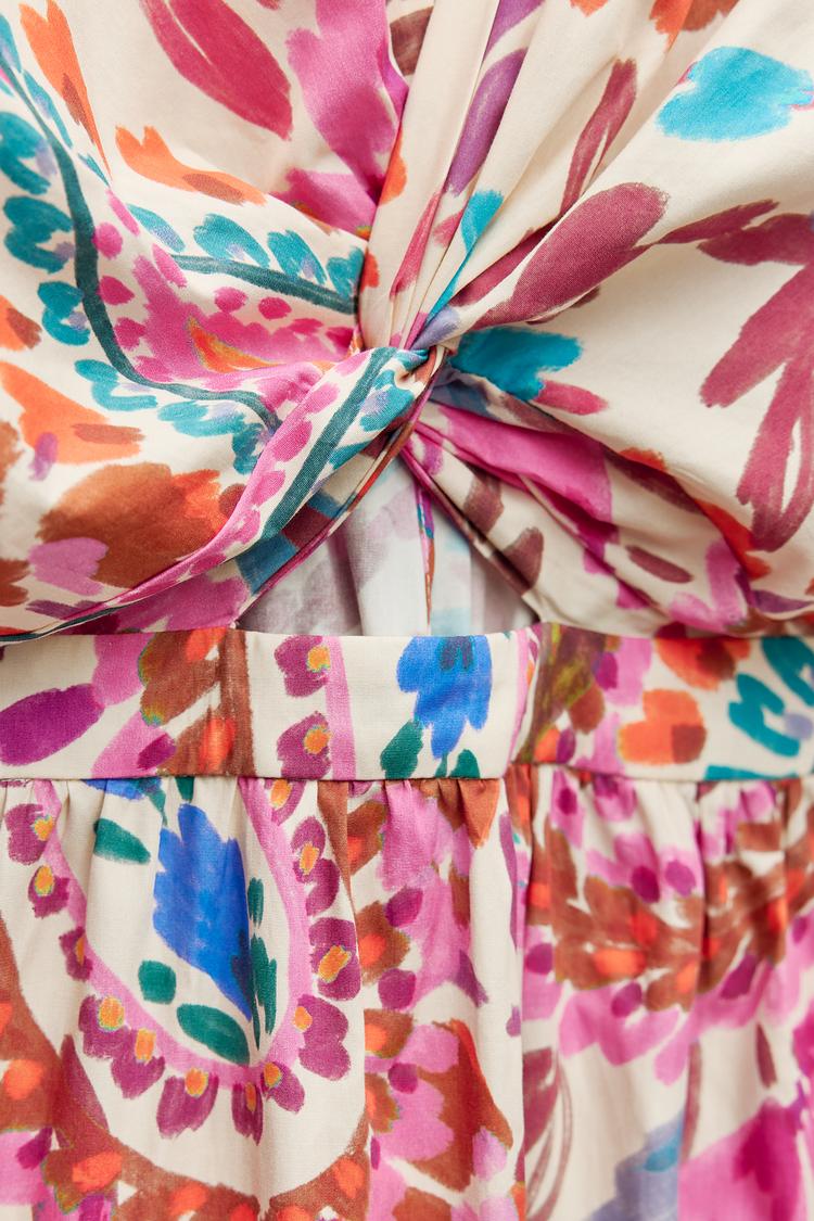 ROBE AVEC NŒUD ET IMPRIMÉ