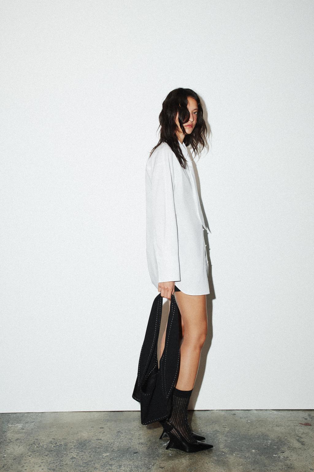 CHEMISE EN POPELINE AVEC CRAVATE