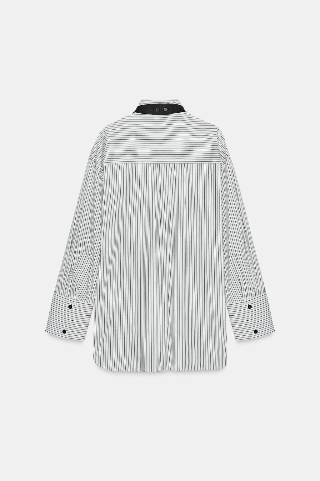 CHEMISE EN POPELINE AVEC CRAVATE