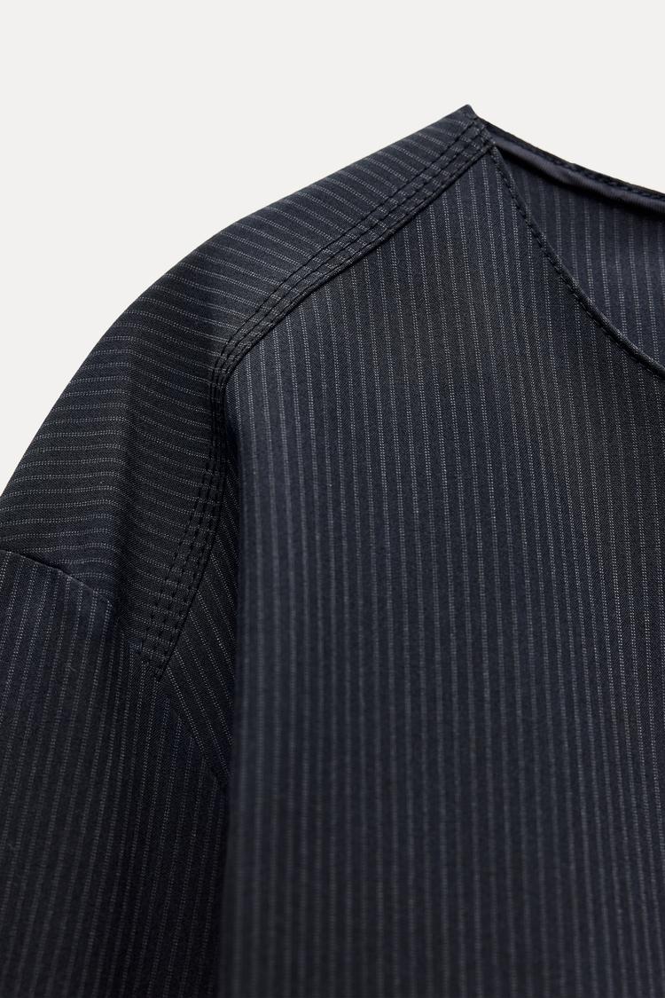ENSEMBLE TOP DRAPÉE | PANTALON LARGE À RAYURES ZW COLLECTION