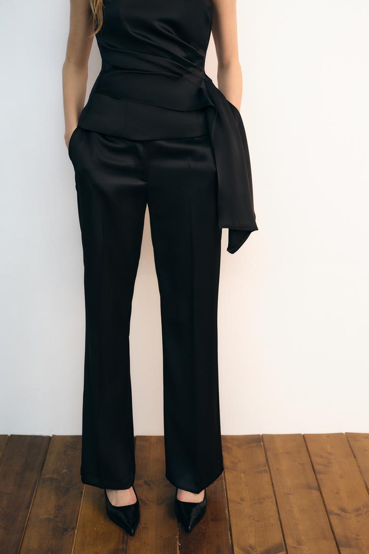 PANTALON DROIT SATINÉ