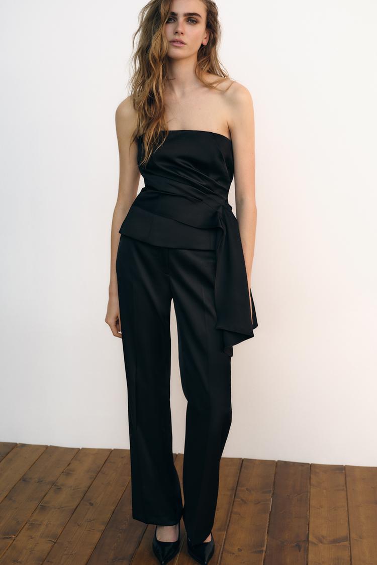 PANTALON DROIT SATINÉ