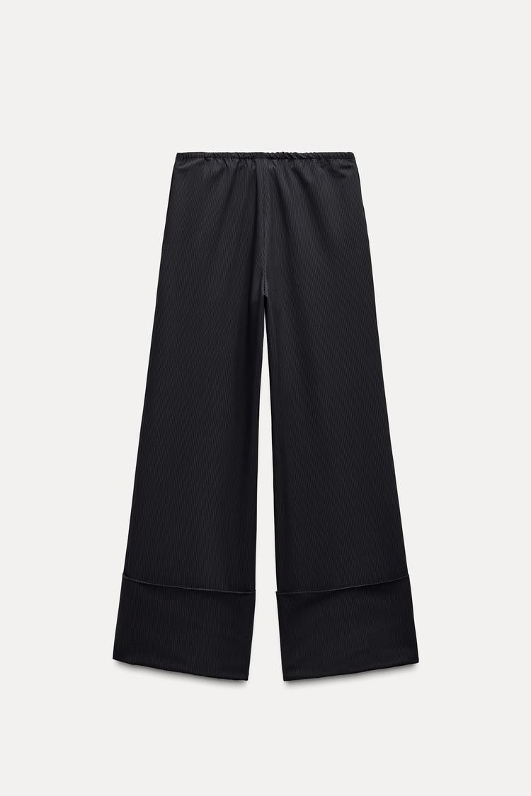 ENSEMBLE TOP DRAPÉE | PANTALON LARGE À RAYURES ZW COLLECTION