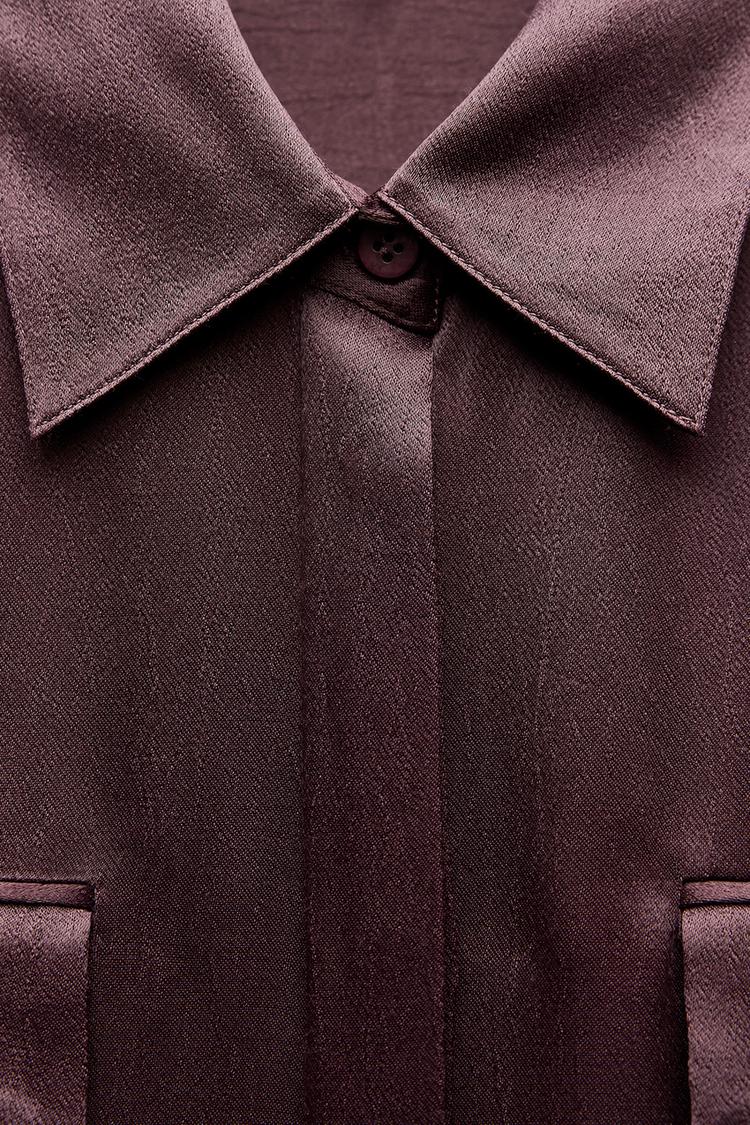 CHEMISE SATINÉE À POCHES COLLECTION ZW