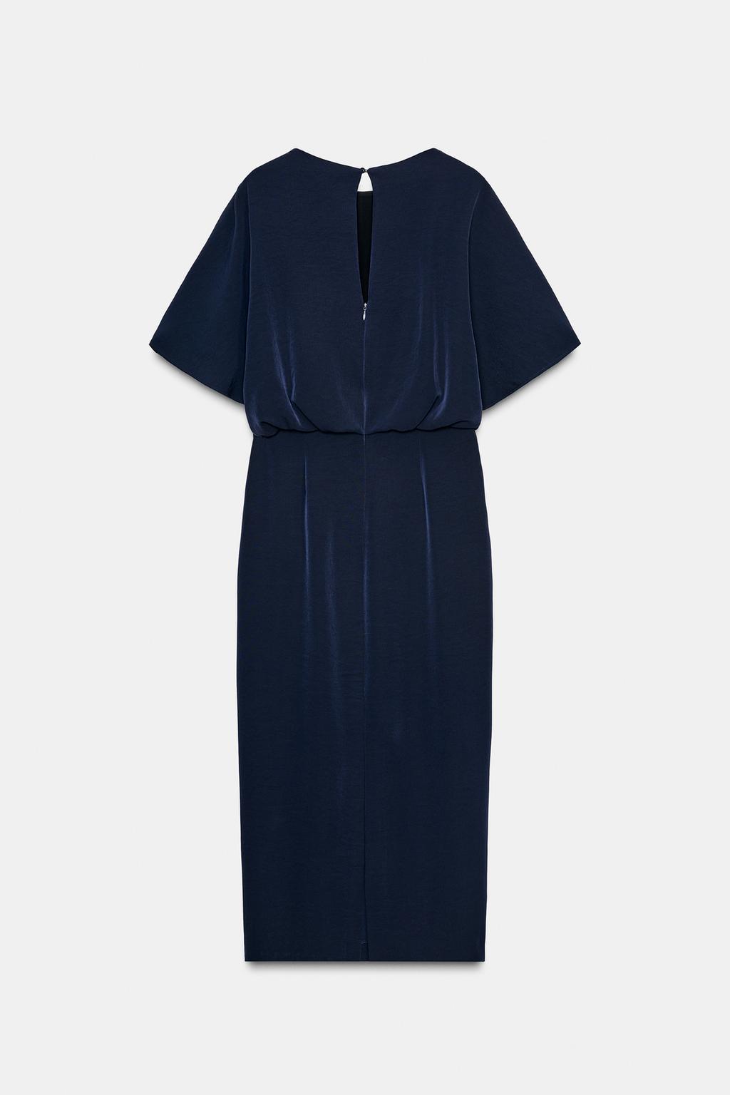 ROBE MIDI MANCHES DESCENDUES PINCES