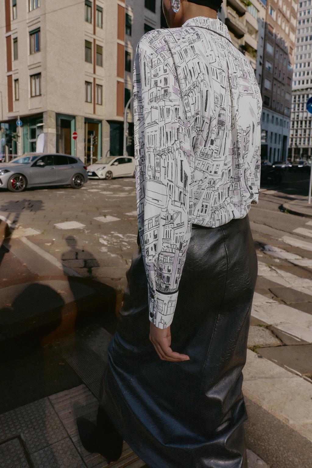 BLOUSE IMPRIMÉE AVEC LISERÉS