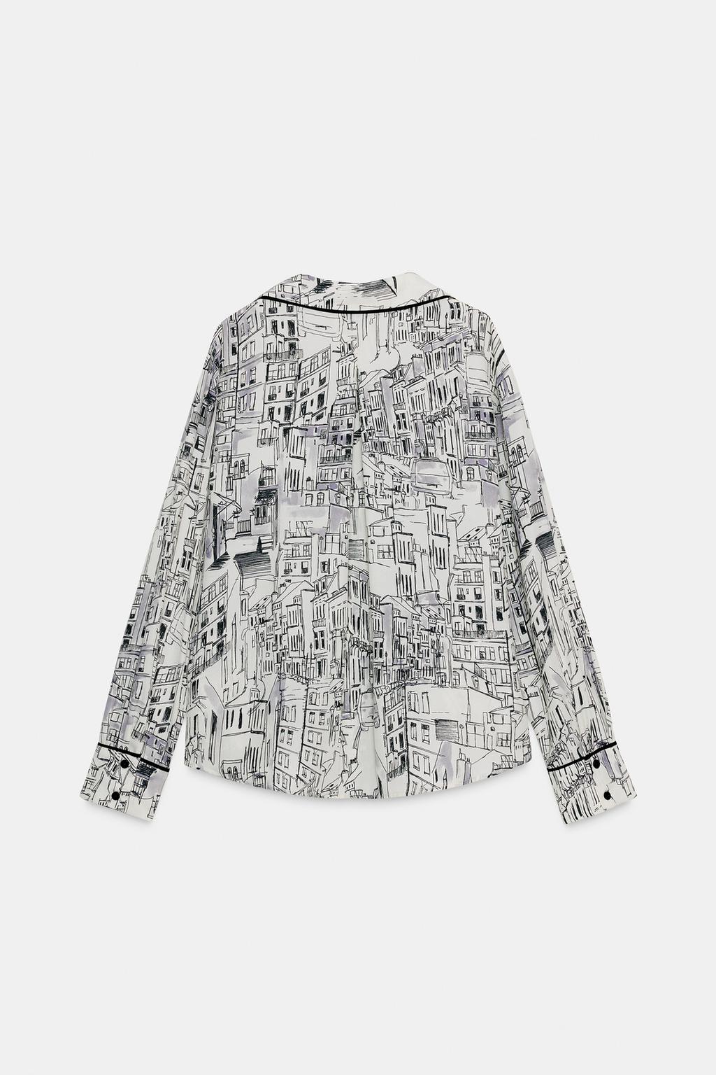 BLOUSE IMPRIMÉE AVEC LISERÉS