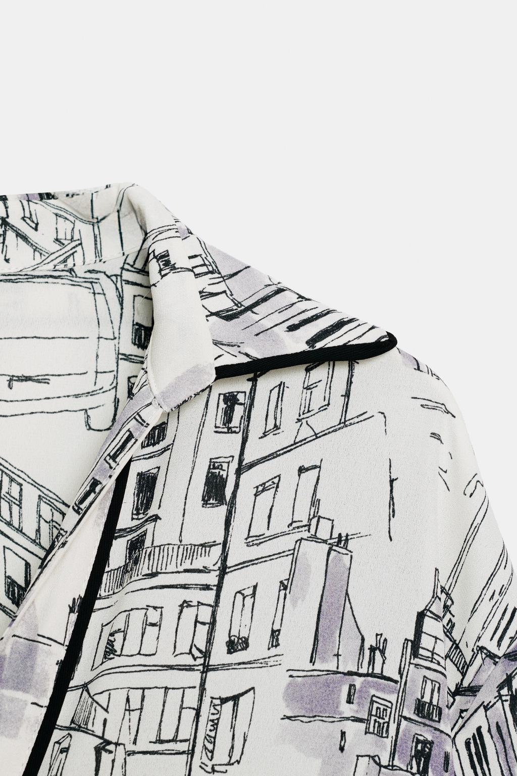 BLOUSE IMPRIMÉE AVEC LISERÉS