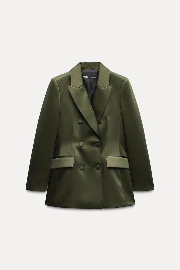 VESTE SATINÉE À BOUTONNAGE CROISÉ