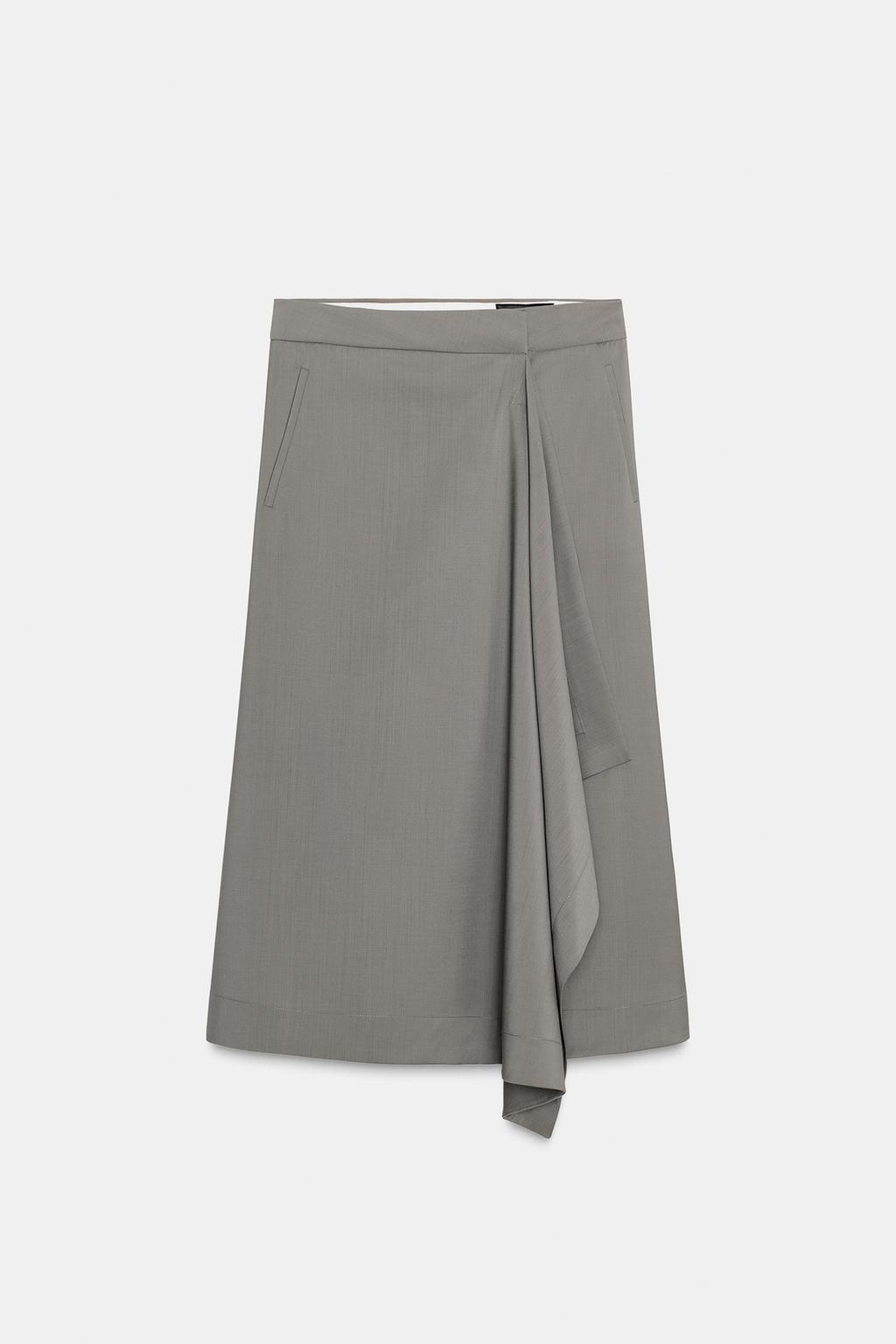 JUPE ASYMÉTRIQUE EN LAINE W COLLECTION