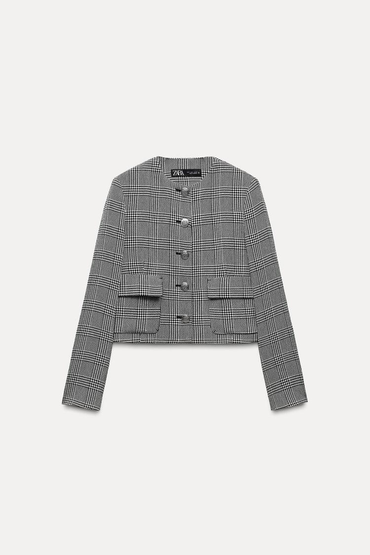 VESTE COURTE PIED-DE-POULE