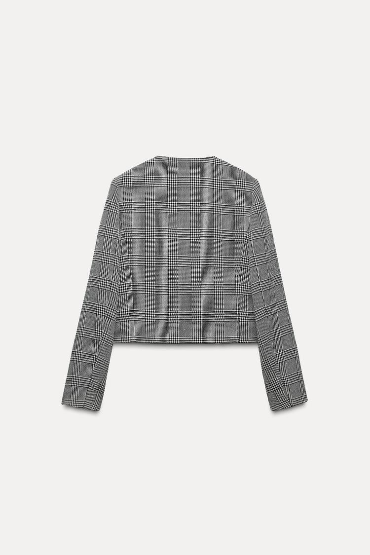 VESTE COURTE PIED-DE-POULE