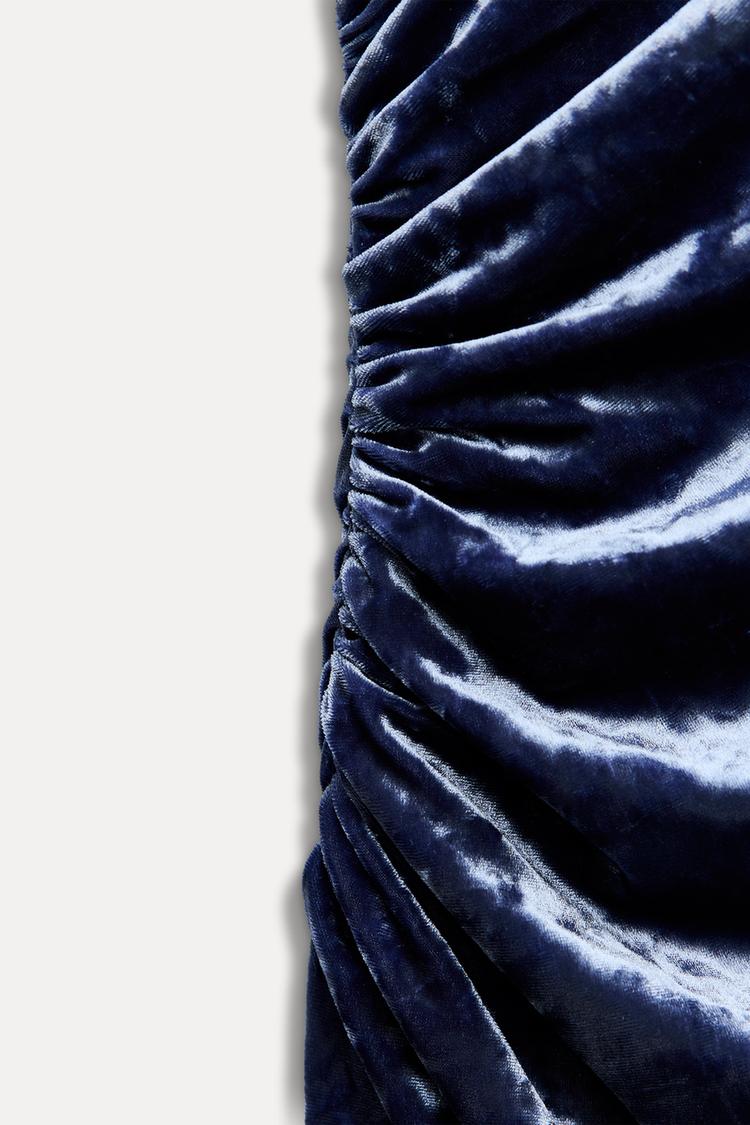 ROBE MI-LONGUE DRAPÉE EN VELOURS