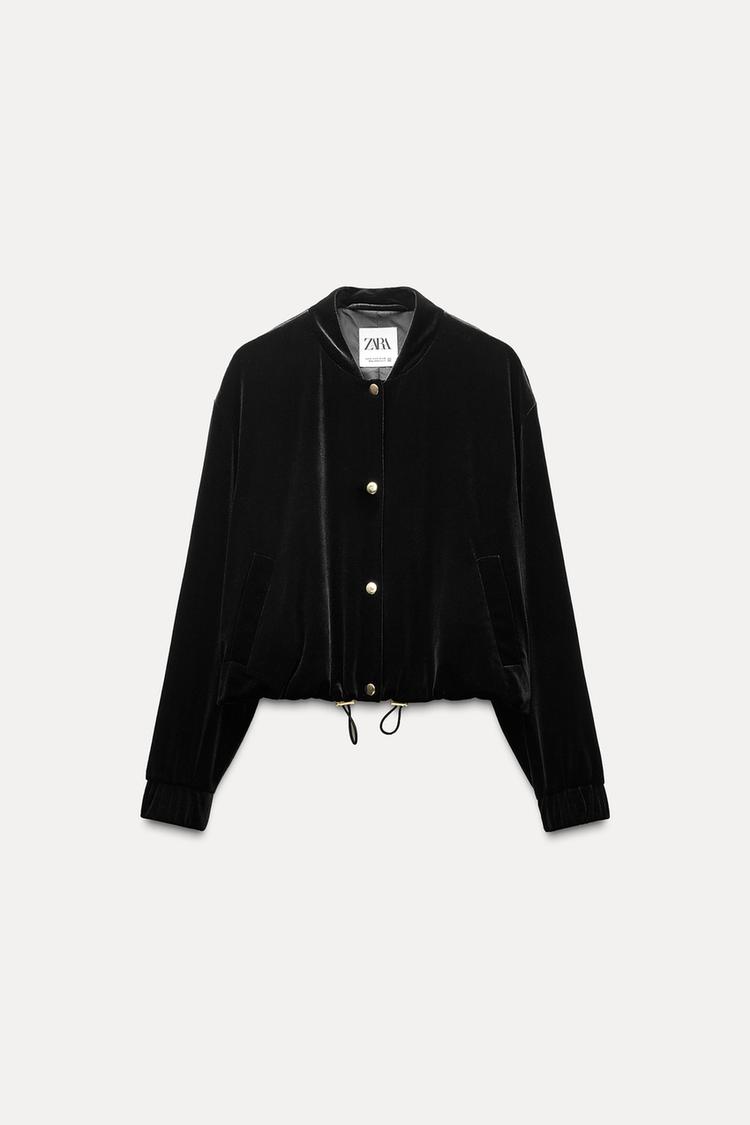 ENSEMBLE BLOUSON BOMBER | PANTALON LARGE EN VELOURS