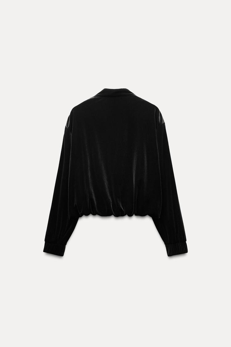 ENSEMBLE BLOUSON BOMBER | PANTALON LARGE EN VELOURS