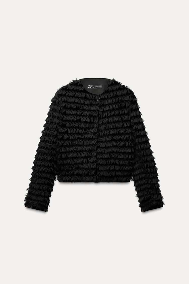 VESTE EN VELOURS À FRANGES