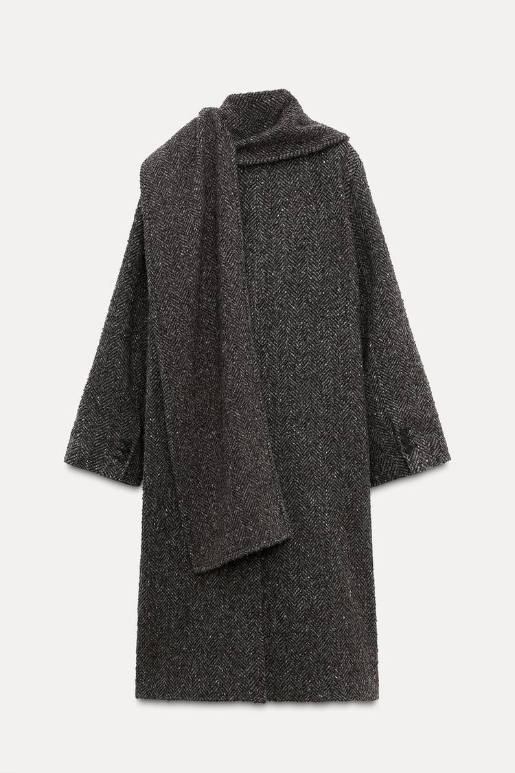 MANTEAU OVERSIZE AVEC ÉCHARPE ZW COLLECTION
