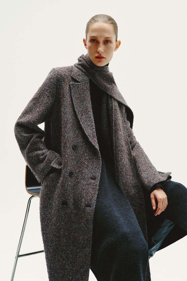 MANTEAU OVERSIZE AVEC ÉCHARPE ZW COLLECTION