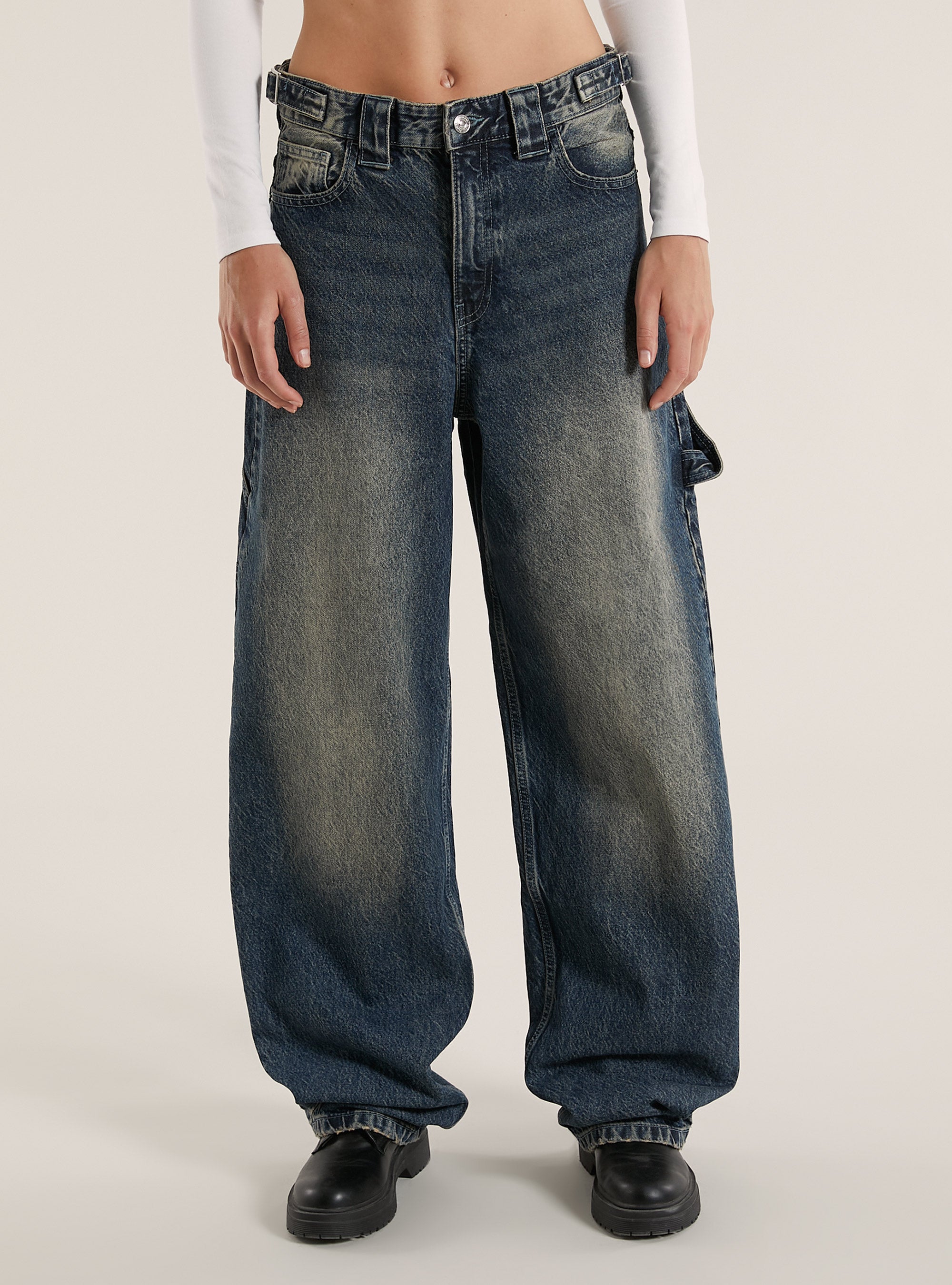 Adjustable Balloon Balloon Fit Jeans Bershka ADJUSTABLE BALLOON