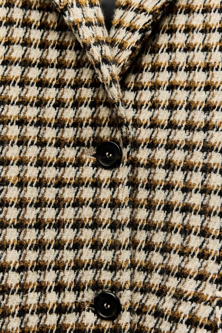MANTEAU LONG À CARREAUX ZW COLLECTION