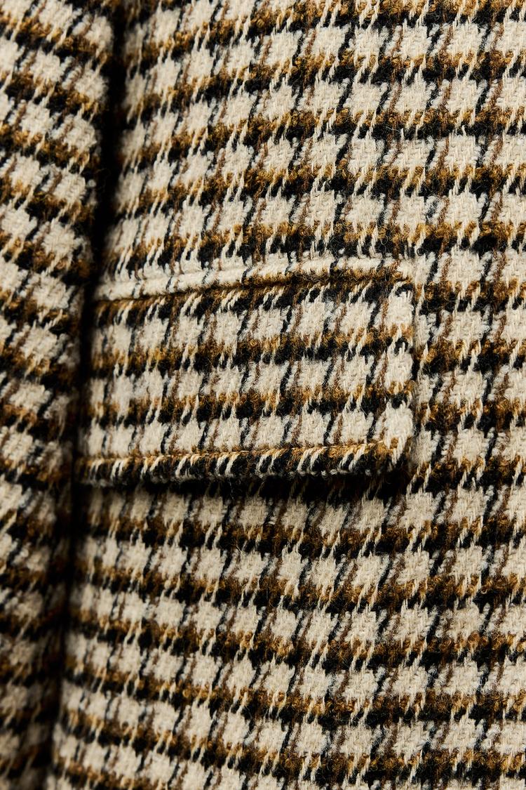 MANTEAU LONG À CARREAUX ZW COLLECTION