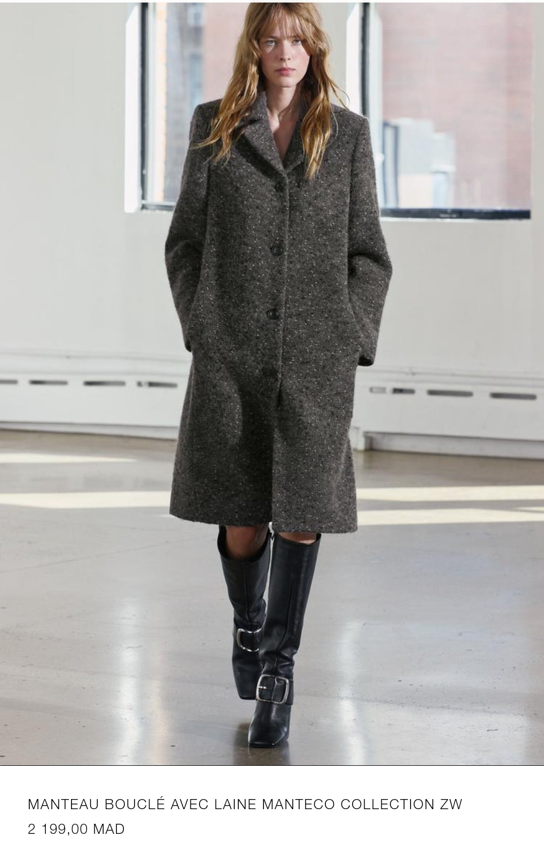 MANTEAU BOUCLÉ AVEC LAINE MANTECO COLLECTION ZW