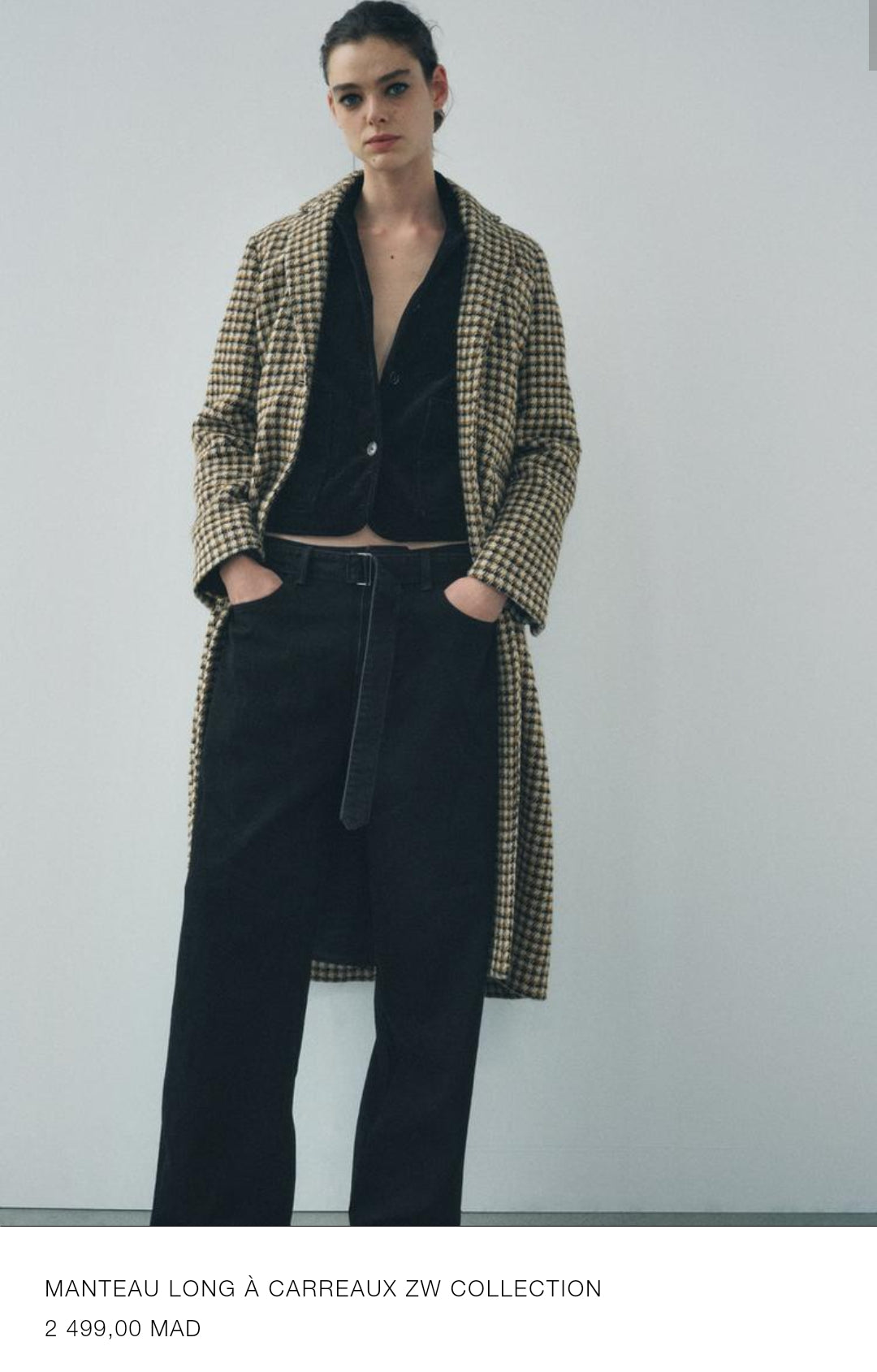 MANTEAU LONG À CARREAUX ZW COLLECTION