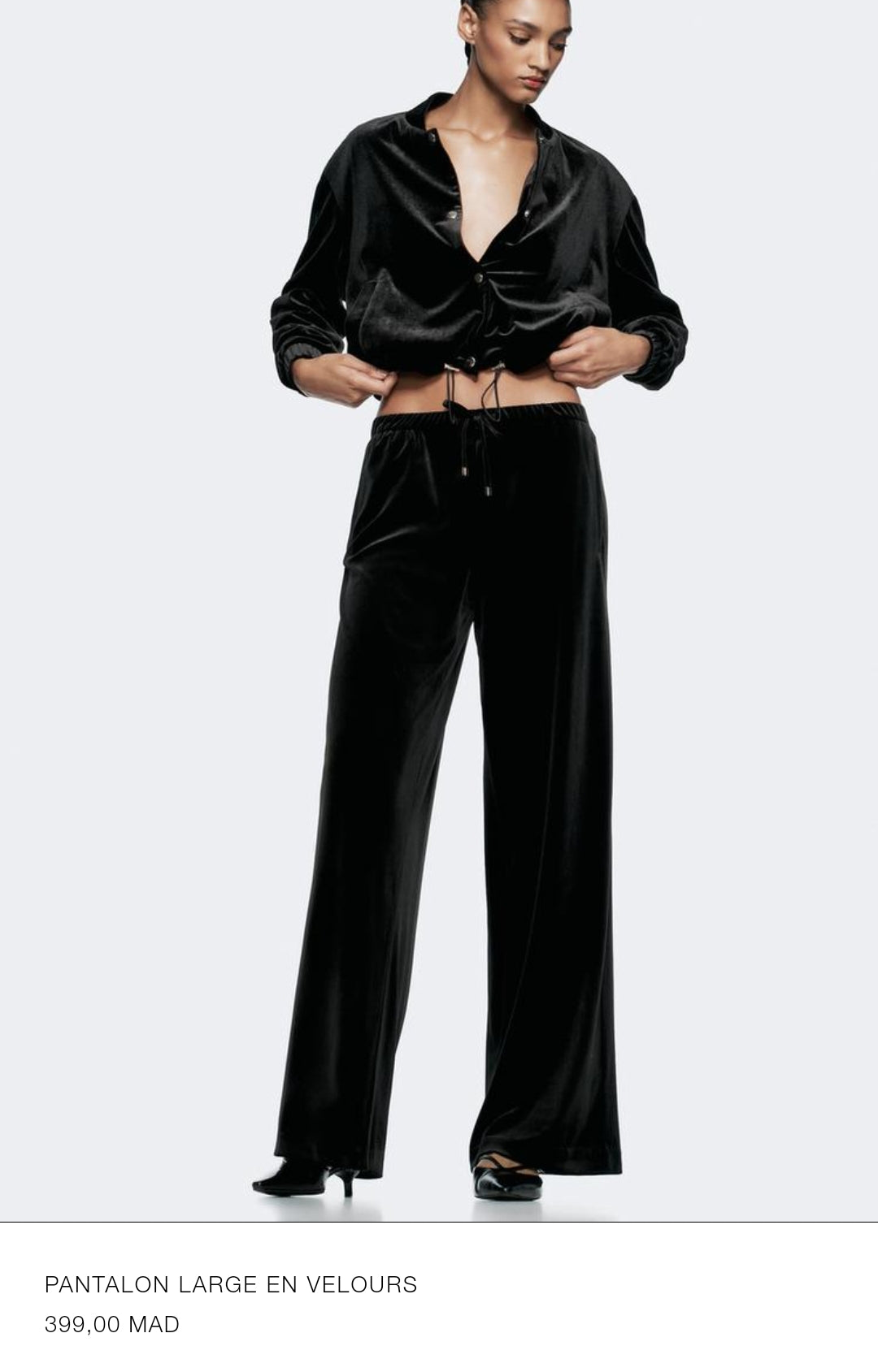 ENSEMBLE BLOUSON BOMBER | PANTALON LARGE EN VELOURS
