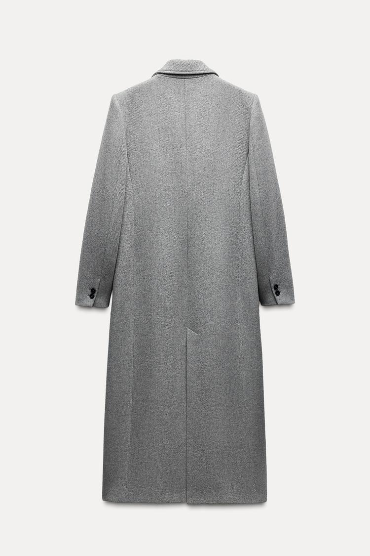 MANTEAU LONG AVEC ÉPAULETTES EN LAINE