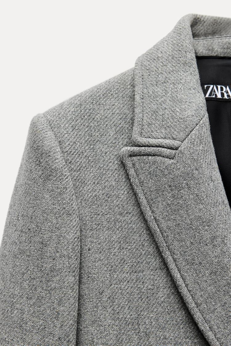 MANTEAU LONG AVEC ÉPAULETTES EN LAINE