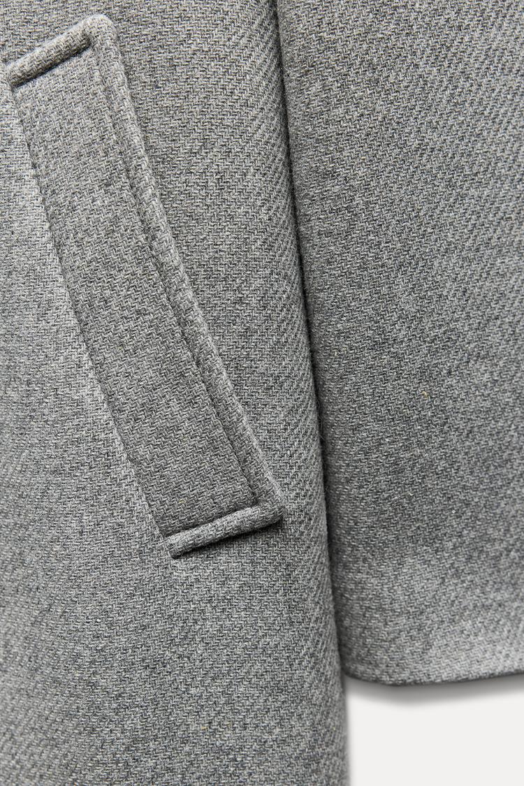 MANTEAU LONG AVEC ÉPAULETTES EN LAINE