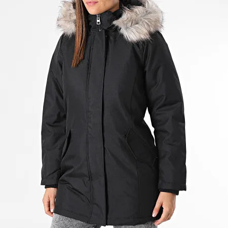 ONLY FEM WOV - PARKA - BLACK DÉTAIL NATURE FUR