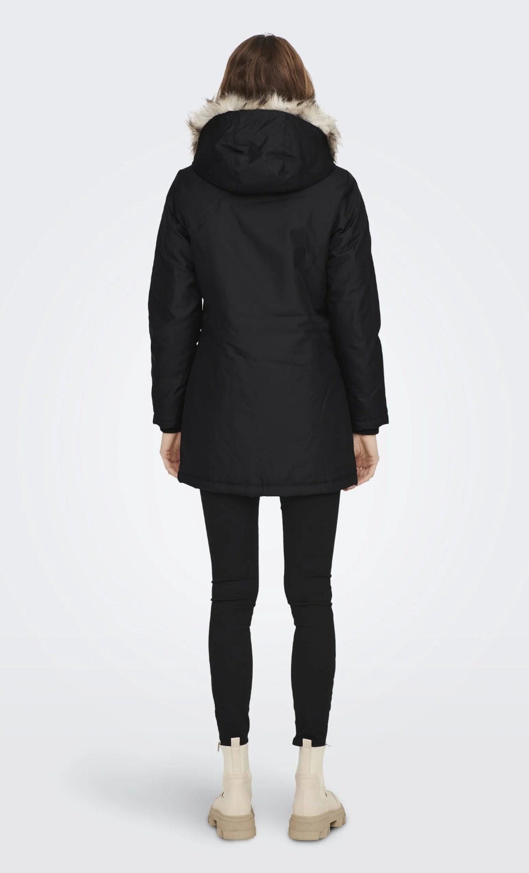 ONLY FEM WOV - PARKA - BLACK DÉTAIL NATURE FUR