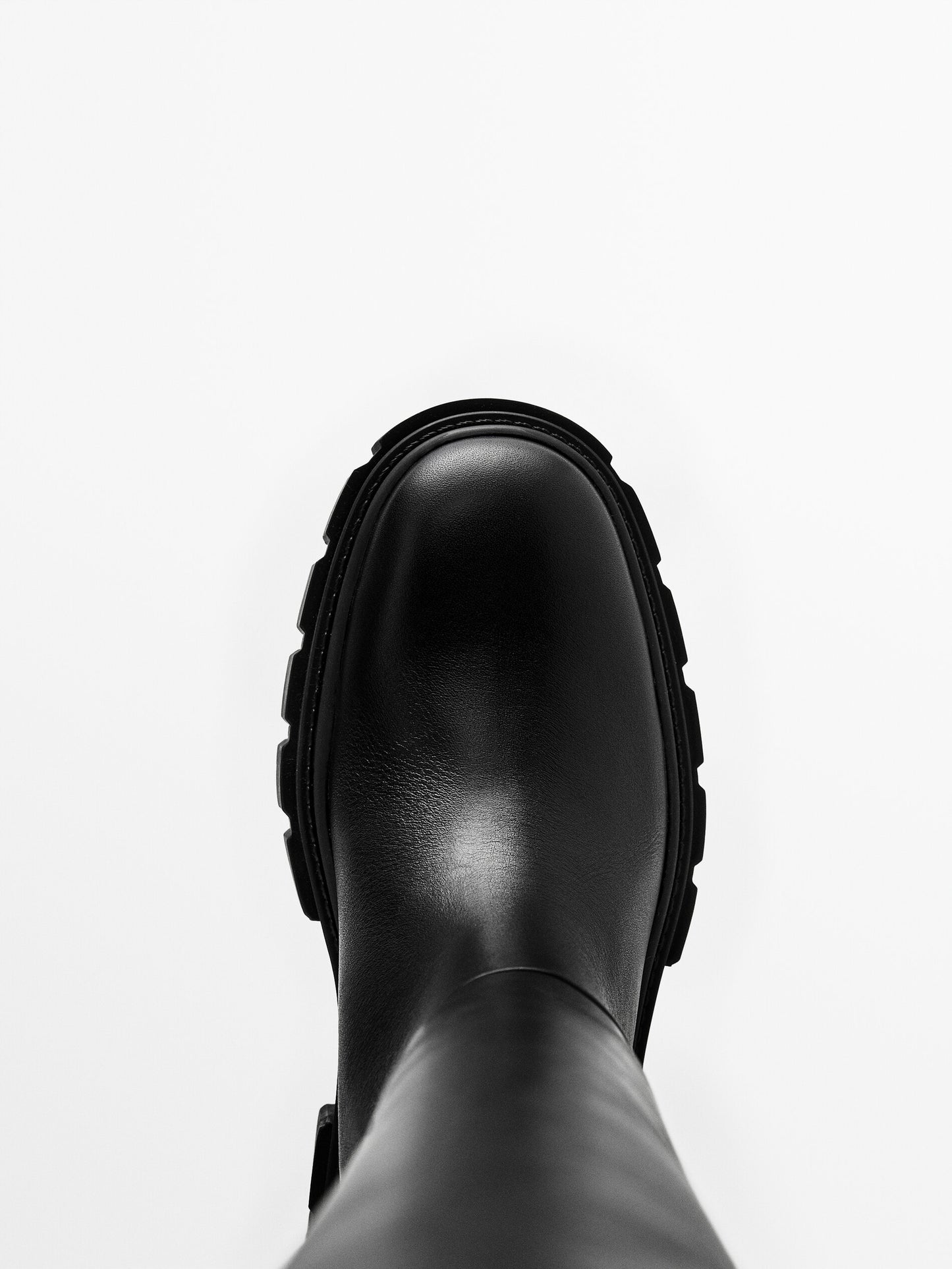 MASSIMO DUTTI BOTTES CUIR NOIRES SUPER TRACK