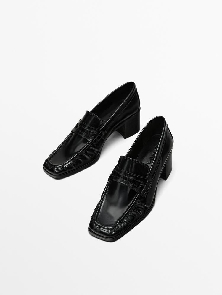 MASSIMO DUTTI MOCASSINS À TALON ET BOUT CARRÉ