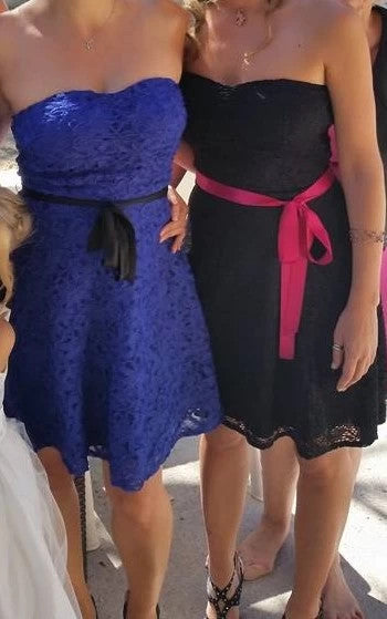 MORGAN ROBE BUSTIER DENTELLE BLEUE DARK