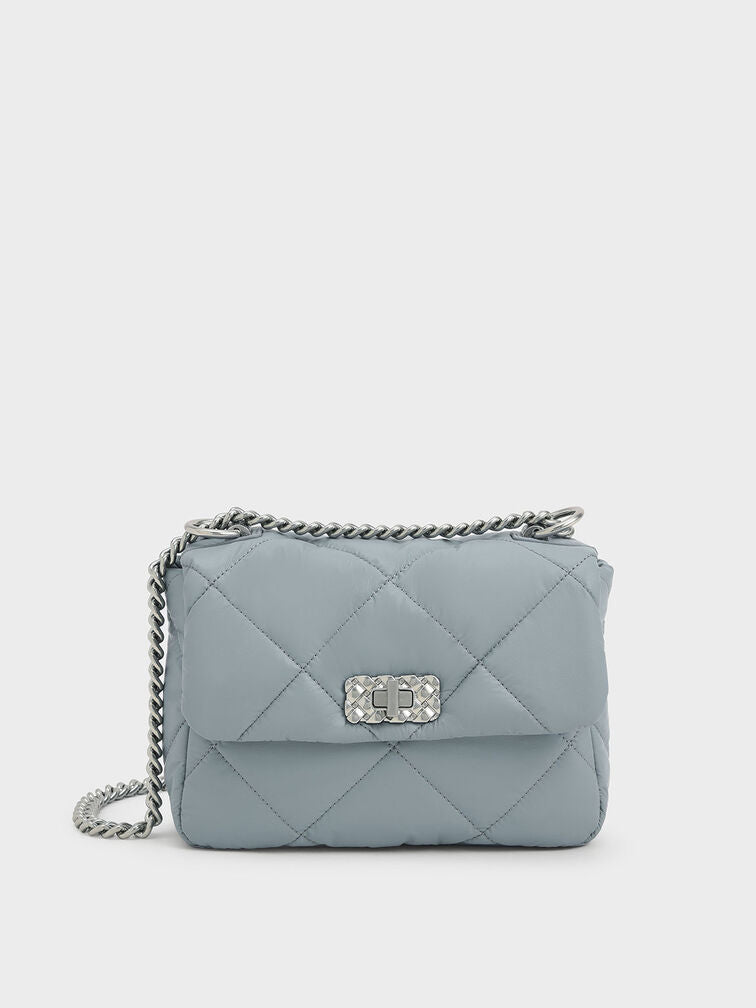 CHARLES & KHEITH Sac Porté Épaule Rembourré Paffuto Gris