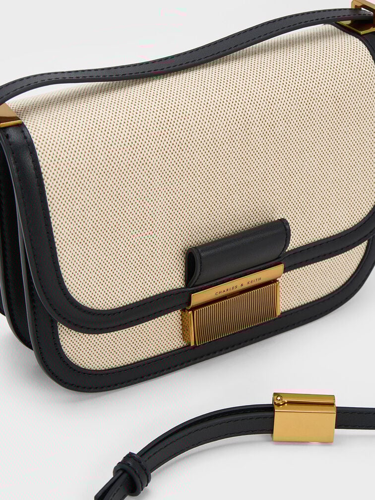 CHARLES & KHEITH CHARLOT CANVAS CROSSBODY BAG