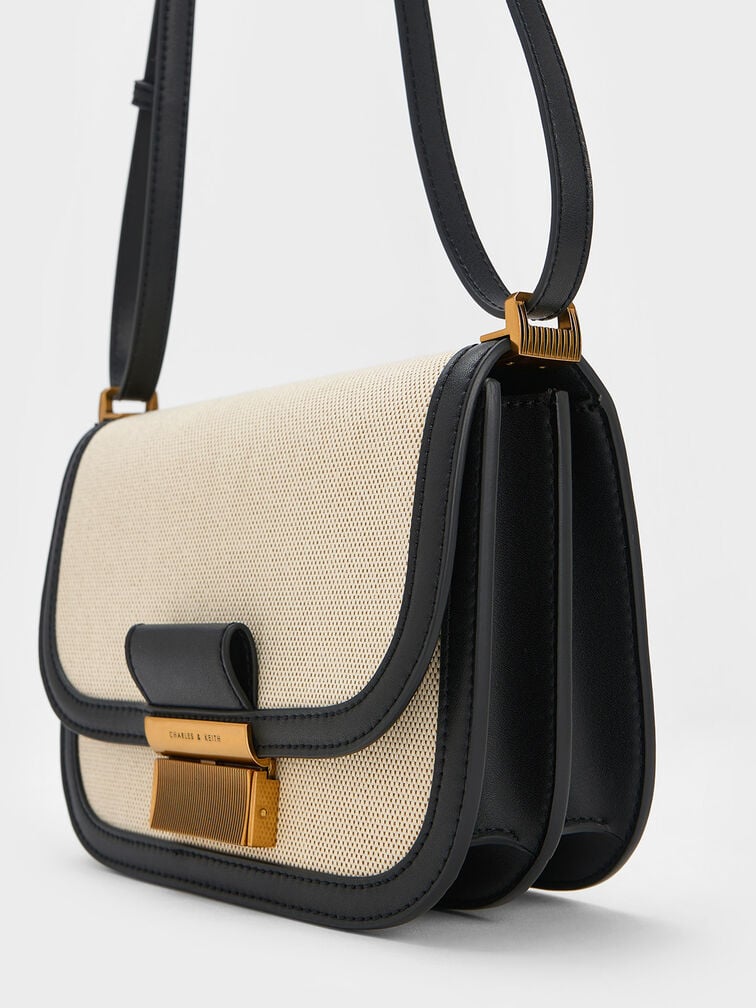 CHARLES & KHEITH CHARLOT CANVAS CROSSBODY BAG