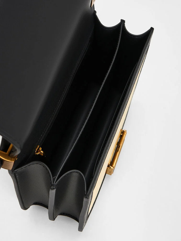 CHARLES & KHEITH CHARLOT CANVAS CROSSBODY BAG