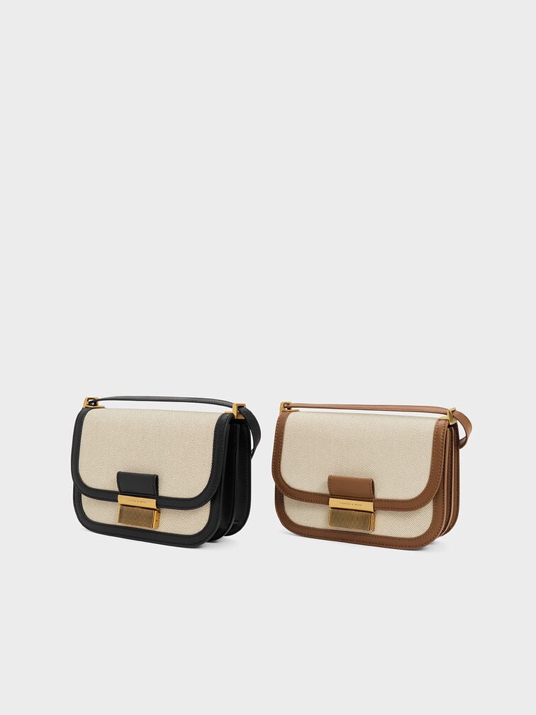 CHARLES & KHEITH CHARLOT CANVAS CROSSBODY BAG